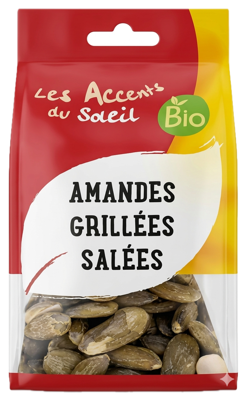 Amandes grillées salées bio - 125g