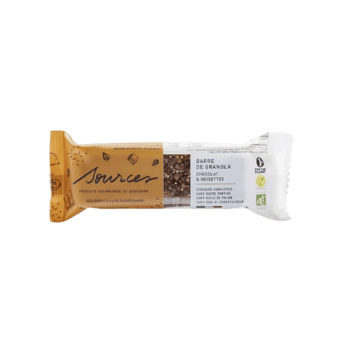 Sources - Barre granola bio chocolat & noisettes, Essentiels - 40g