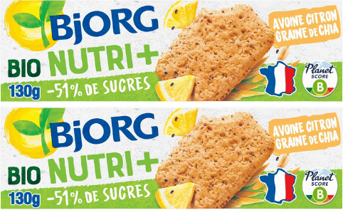 Lot de deux biscuits avoine citron chia bio - 2x130g