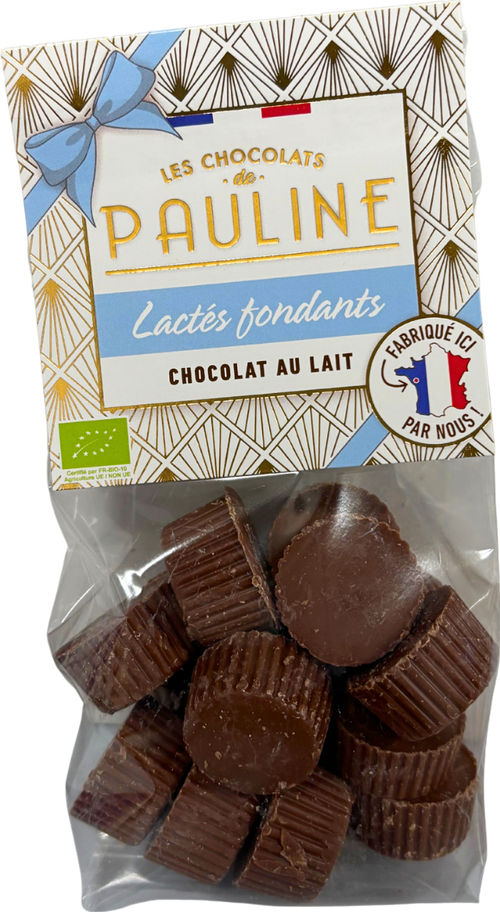 Sachet de chocolats au lait lactés fondants bio - 150g