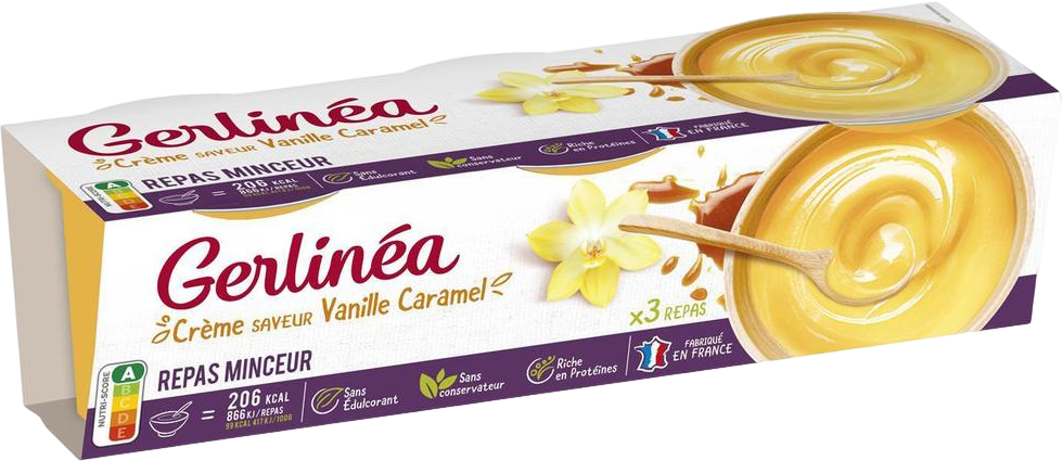 Crème saveur vanille caramel repas minceur - 210g