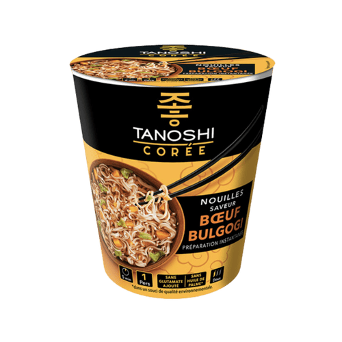 Tanoshi - Cup nouilles japonaises instantanées au boeuf Bulgogi - 65g