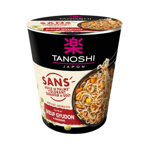 Tanoshi - Cup Nouilles Saveur Bœuf Gyudon - 64g