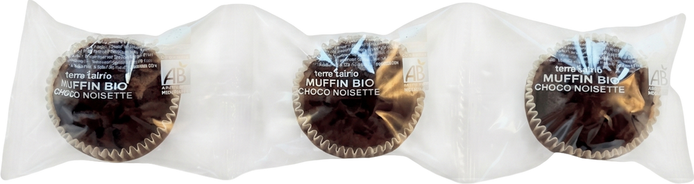 Terra Cérès - 3 mini-muffins chocolat noisette bio - 3x55g - 3770006030062