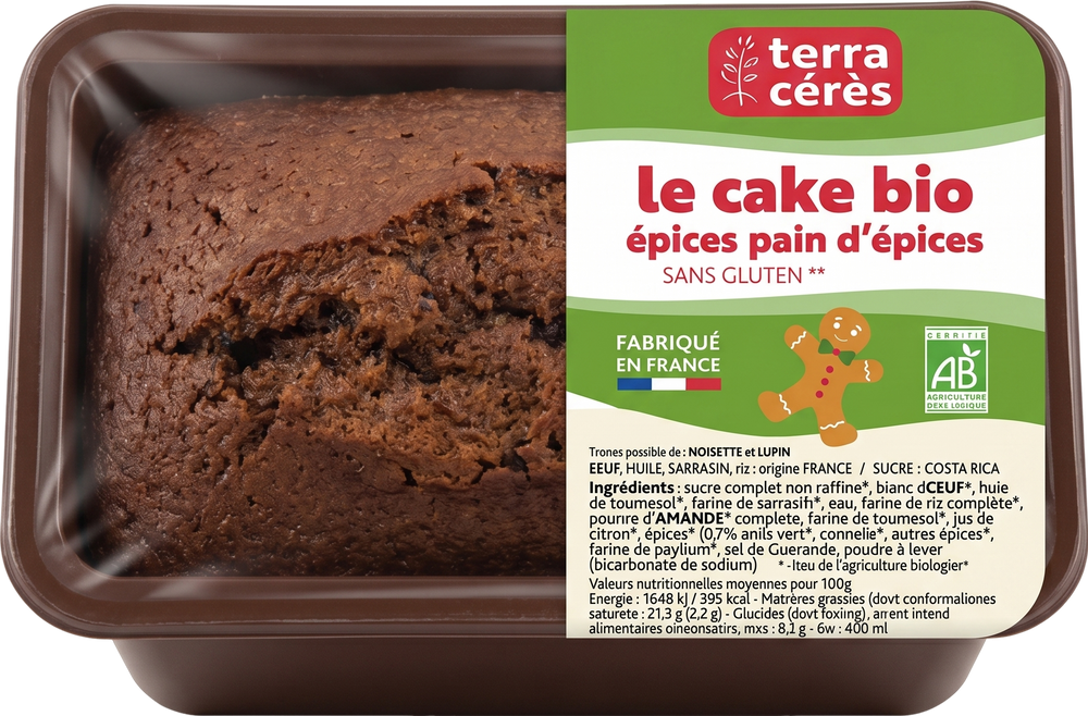 Terra Cérès - Cake pain d'épices bio - 200g - 3770006030093