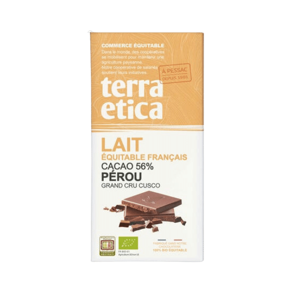 Terra Etica - Chocolat au lait du Pérou 56% bio - 100g