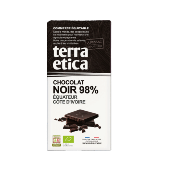 Terra Etica - Chocolat noir 98% Équateur bio - 100g