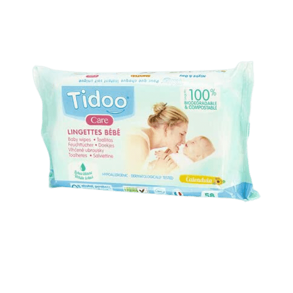 Tidoo - Lingettes compostables parfum naturel bio - x58