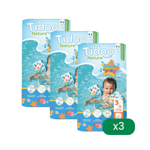 Tidoo - Lot de 3 paquets de couches de bain T3 - 3x12 couches