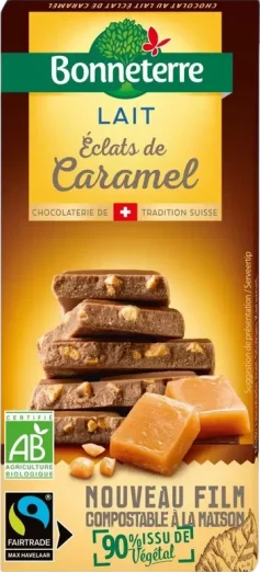 Tablette Chocolat Lait Eclats de Caramel Bio - 100g