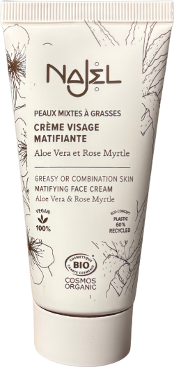 Crème visage matifiante aloe vera et rose myrtle bio - 50ml