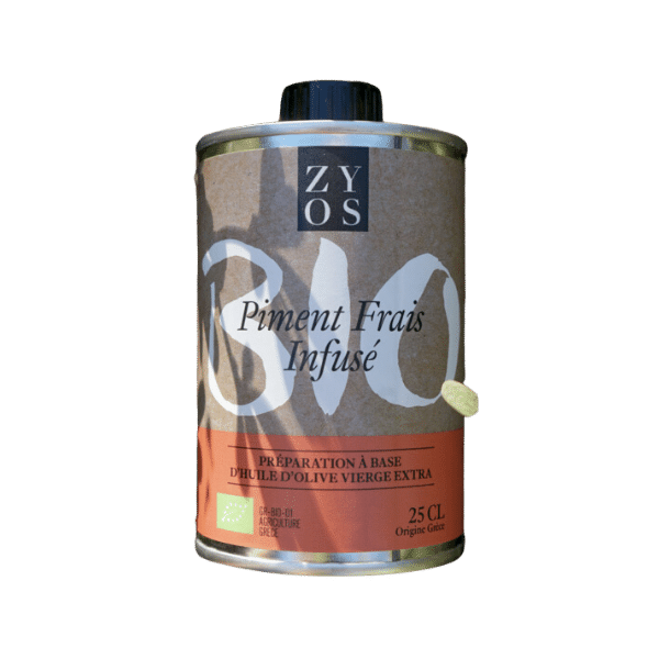 Huile d'olive infusée au piment bio - 250ml - Zyos
