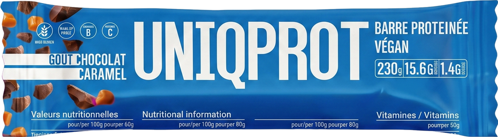 Uniqprot - Barre protéinée vegan chocolat et caramel - 60g - 5392001011716