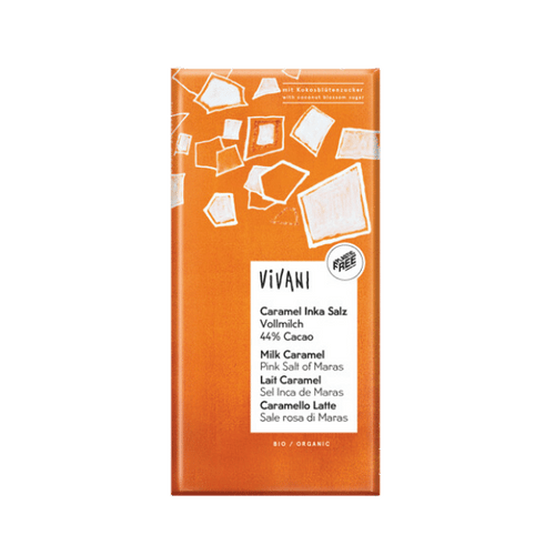 Vivani - Chocolat au lait et caramel au sel rose bio - 80g