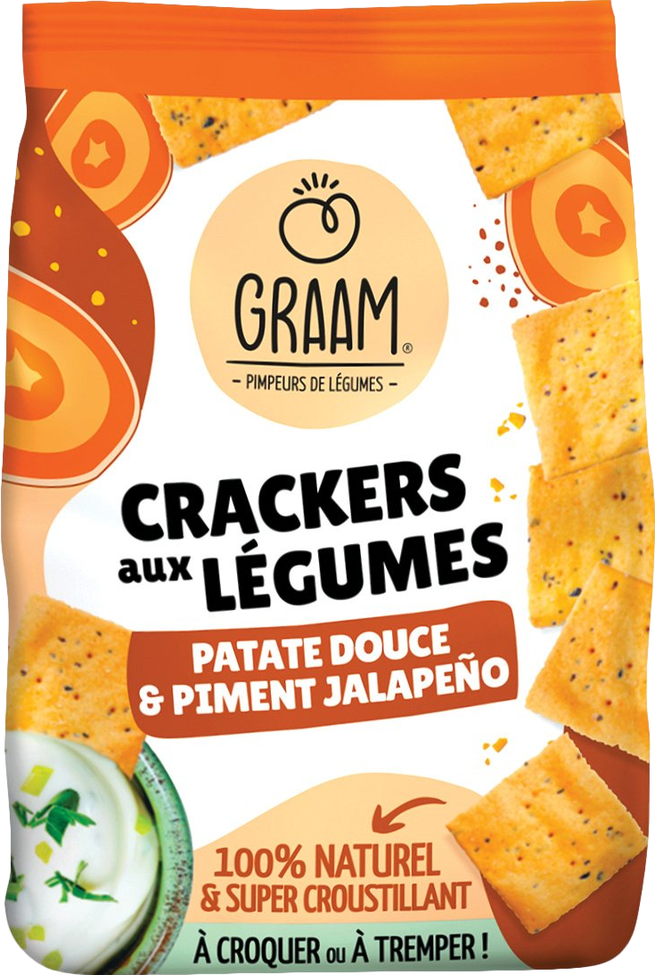 Crackers patate douce et piment jalapeno - 90g