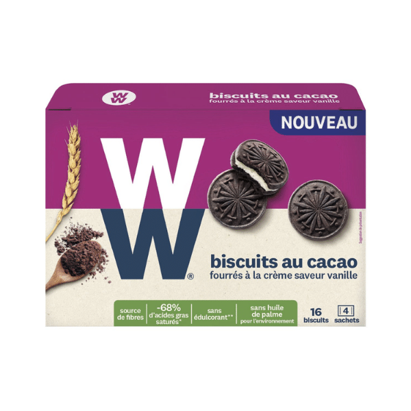 Weight Watchers - Biscuits au cacao fourrés à la crème vanille - 200g