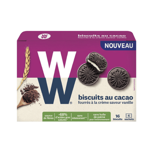 Weight Watchers - Biscuits au cacao fourrés à la crème vanille - 200g