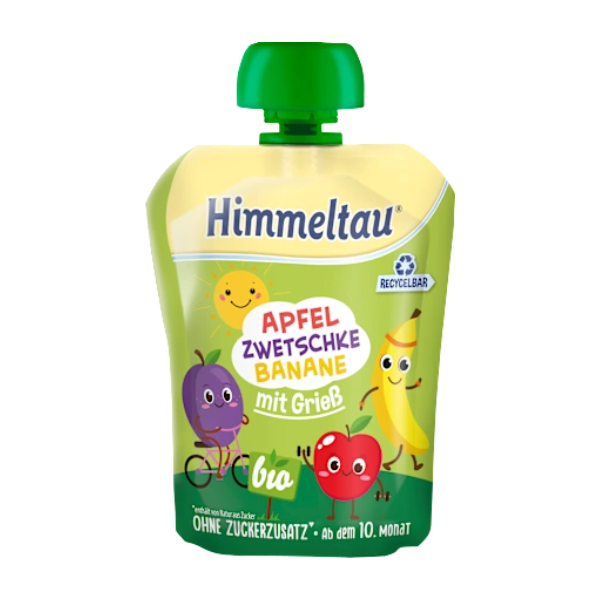 Compote pomme, prune et banane avec céréales - 90g