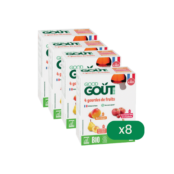 Willy anti - gaspi - Lot de 8 packs de gourdes de fruits - 8 x 4x120g