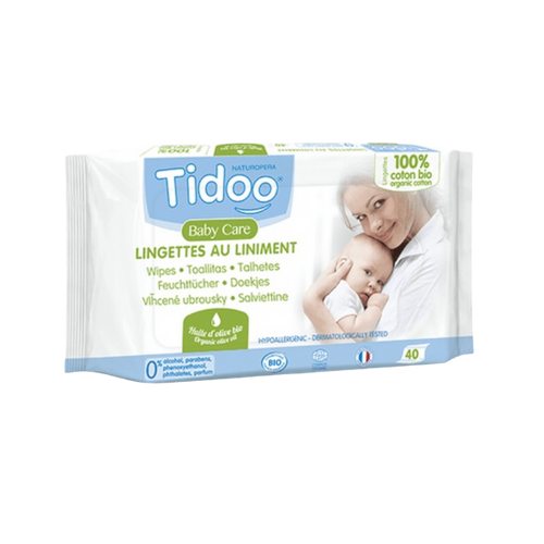 Lingettes au liniment en coton bio - 40 unités