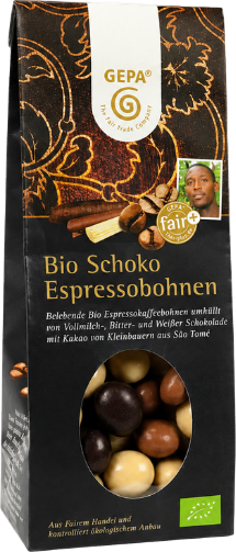 Grains de café enrobés 3 chocolats bio - 100g