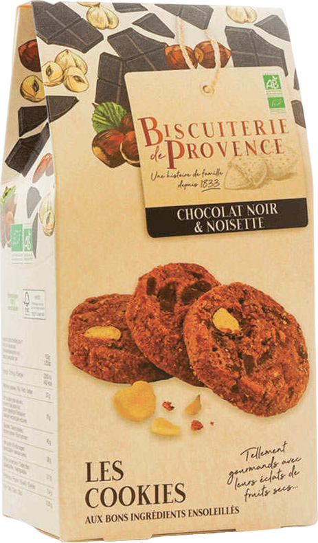 Cookies chocolat noir et noisettes bio - 120g