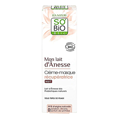 Crème masque récupératrice nuit au lait d'ânesse - 50 mL