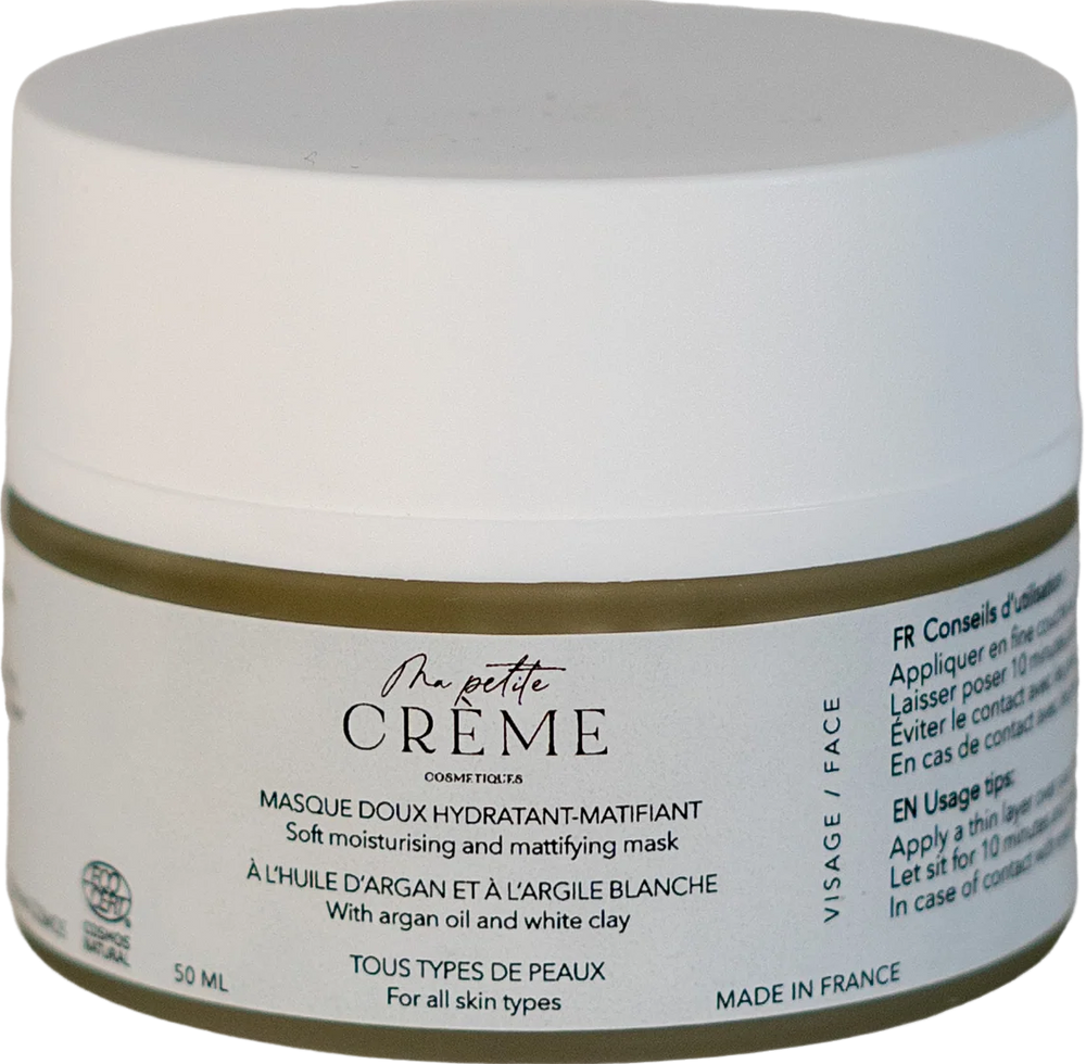 Masque doux hydratant matifiant visage - 50g