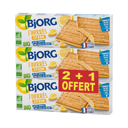 Lot de 3 biscuits fourrés au citron - 3x225g