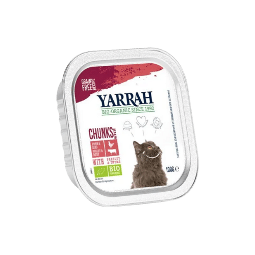 Yarrah - Pâtée au boeuf et poulet pour chat bio - 100g