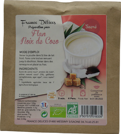 Préparation pour flan noix de coco bio - 40g