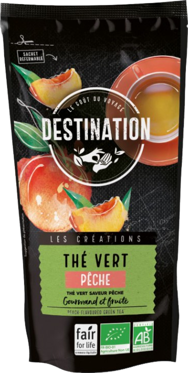 Thé vert pêche bio - 80g