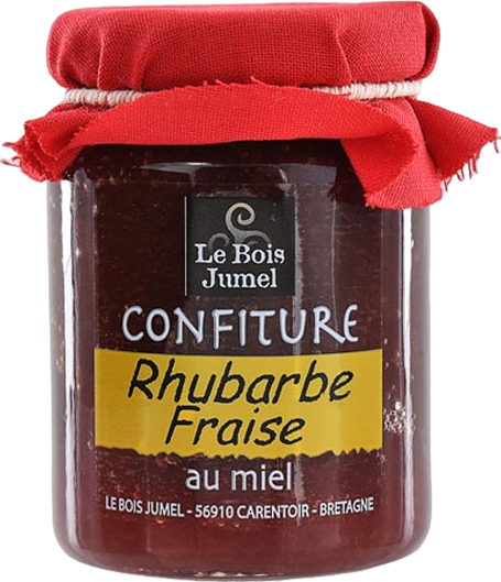 Confiture rhubarbe fraise au miel - 120g