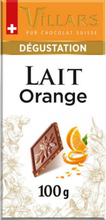 Tablette chocolat lait orange - 100g