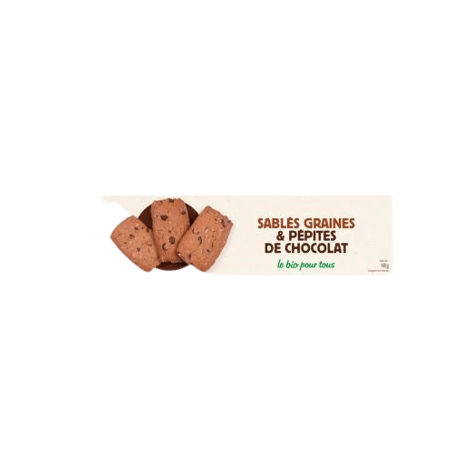 Biscuits graines et pépites de chocolat bio - 140g - Bio Pour Tous