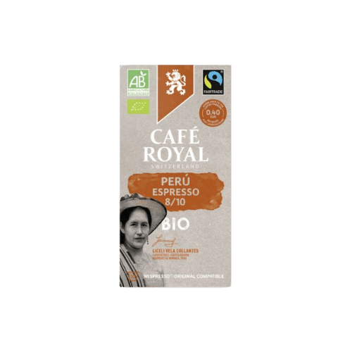 Café moulu espresso 8/10 Pérou bio - 10 capsules - Café Royal