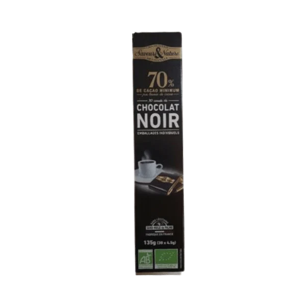 Coffret de 30 napolitains chocolat noir bio - 135g - Saveurs et Nature