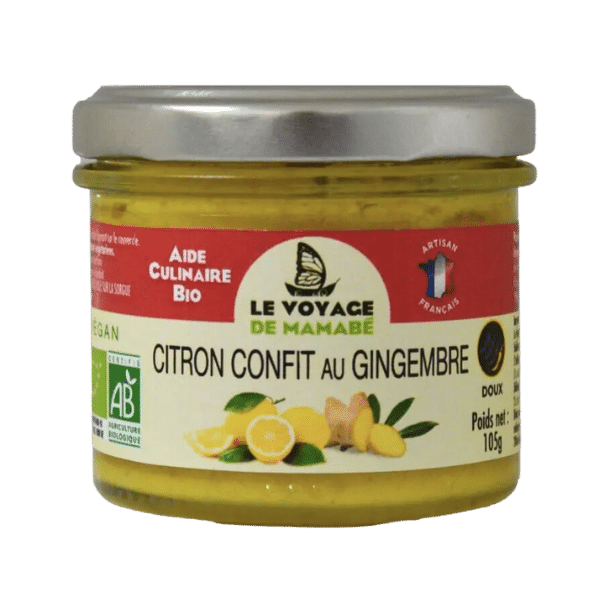 Citrons confits au gingembre bio - 105g - Le Voyage de Mamabé