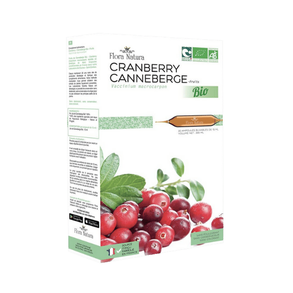 Compléments ampoules au cranberry bio - 20 unités - Flora Natura