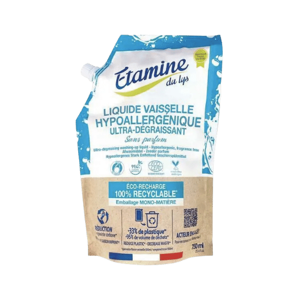 Liquide vaisselle hypoallergénique éco-recharge - 750ml - Etamine du Lys